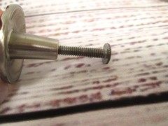 Vintage Brushed Nickel Silver Drawer Cabinet Pull Lot Round Scalloped Edge MCM