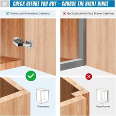 Soft Close Concealed Cabinet Hinges 4PCS Heavy Duty Surface Mount Kitchen Door H