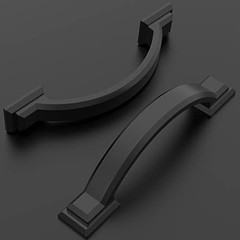 Cabinet Pulls 3 Inch(76mm) Hole 3″/76MM Hole Center Matte Black 10 Pack