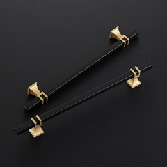 30 Pack 8″ Black & Gold Cabinet Handles | Modern Zinc-Alloy Drawer Pulls, Screws