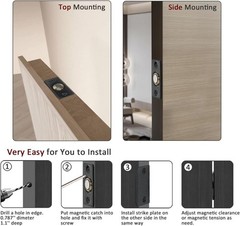 JQK Closet Magnetic Door Ball Catch Hardware, 430 2 Pack, Black