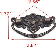10Pcs Vintage Bail Pulls Drop Ring Handle 2.9In Length for Dresser Drawer Closet