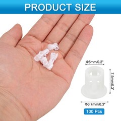 100pcs Nylon Plastic Hole Plugs, 1/5″ Round Drill Screw Hole Plugs Covers White