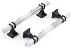 20 Pack 5 Inch White Marble Grain Kitchen Cabinet Pulls Black Dresser Drawer Han