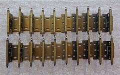 Set of 20 (10 Pair) New Antique Brass Non-Mortise Minaret Finial Cabinet Hinges