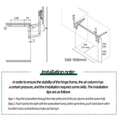 Vertical Lift Hinge, Fit for Cabinet Width: 19.69-35.43″ Matte Black