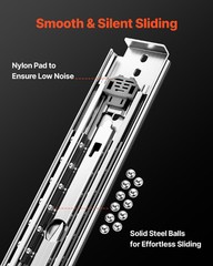 VEVOR 1 Pair 18-60 in Soft-Close Drawer Slides Ball Bearing Full Extension