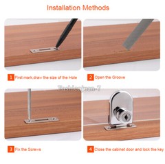 NEW 8PCS Zinc Alloy Glass Cabinet Lock Jewelry Display Counter Cabinet Door Lock