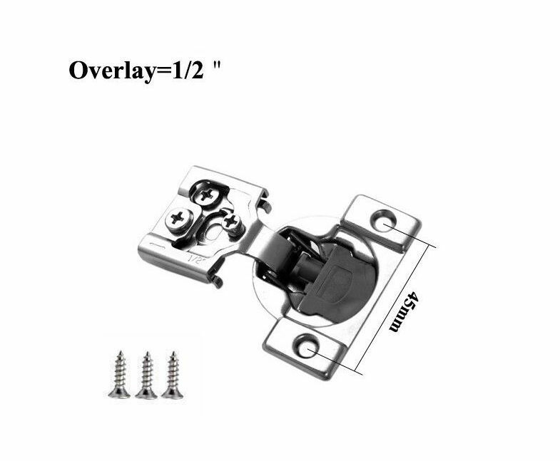 50 Pack ( 25 Pairs) 1/2″ Overlay SOFT CLOSE Face Frame Compact Cabinet Hinge