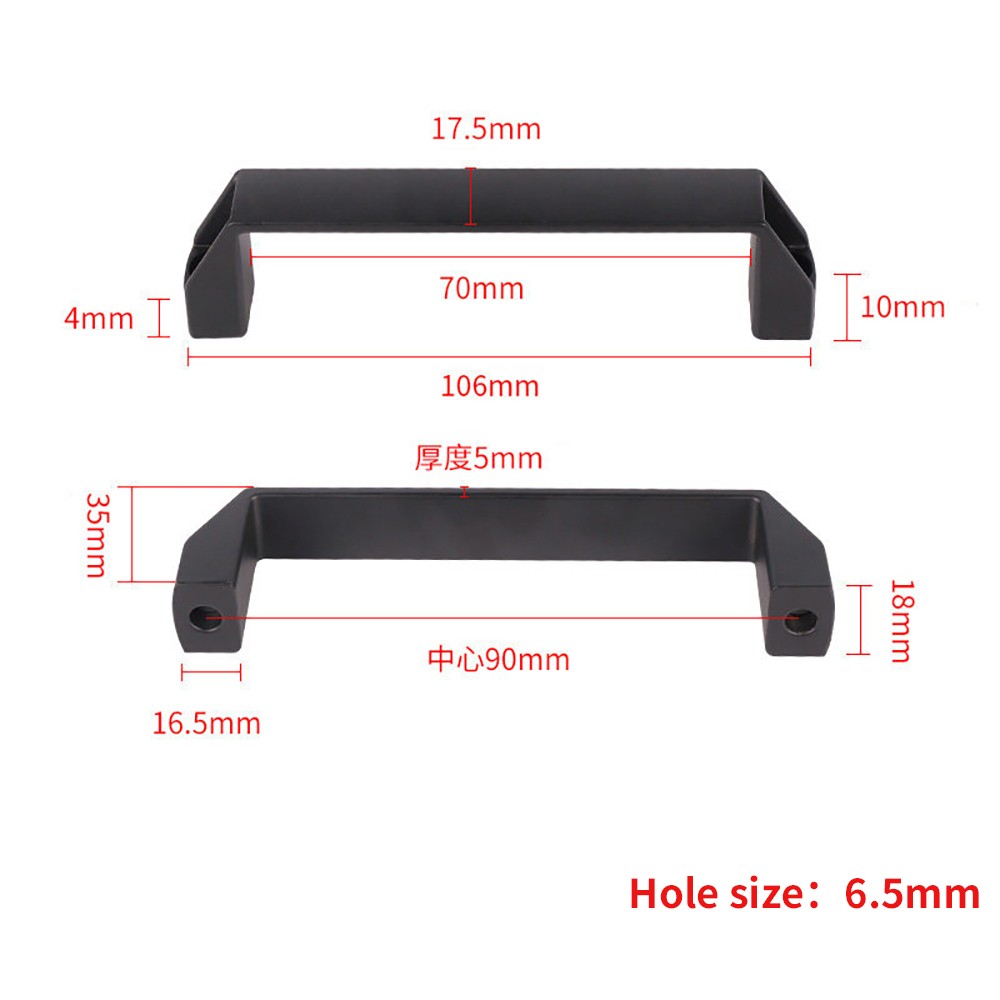 Heavy Duty Plastic/Alu Alloy Handle Industrial Commercial Door Pull Handle Black