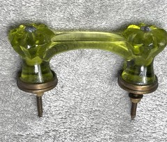 One Anthropologie Green Glass Drawer Pull Antique Cabinet Dresser Knob Handle