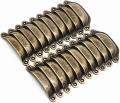 WEICHUAN 20PCS Antique Bronze Iron Drawer Knobs Pulls Handles 3-1/4″,