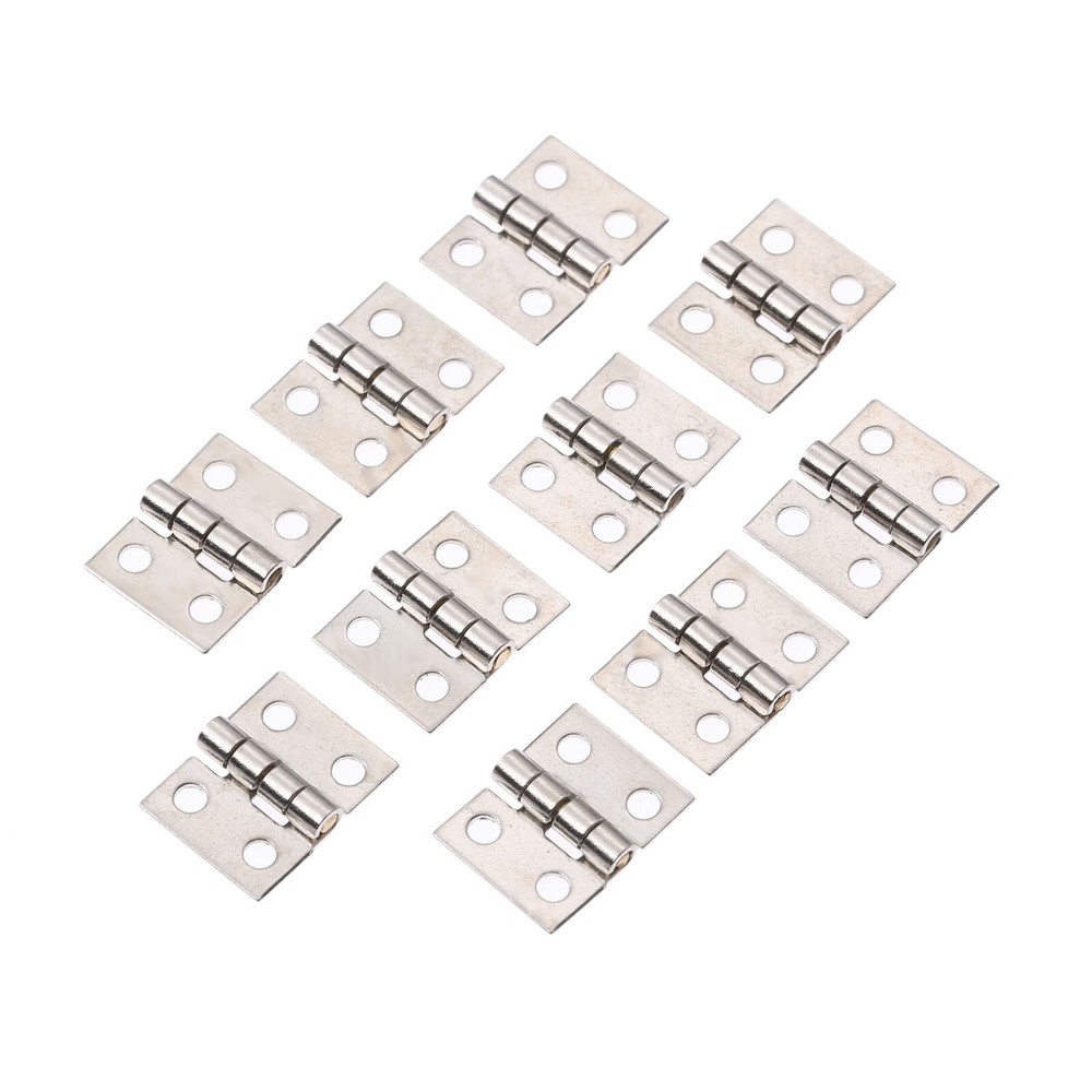 50Pcs Silver Color Hinges Jewelry Box Dollhouse Cabinet Door Hinges 8mm*10mm