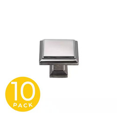 Accent Series 1 In. Modern Polished Chrome Square Cabinet Knob (10-Pack)