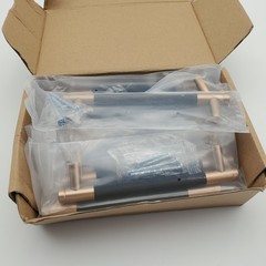 12 Pack 6-1/4″ Knurled Black and Champagne Bronze Cabinet Pulls 5″ Hole w/Screws