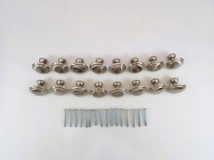 Lot of 16 Vintage Satin Nickel Round Cabinet Knobs 1-3/8″ Drawer Pulls w/ Screws