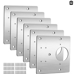 6-Piece Stainless Steel Hinge Repair Plate Set – Easy Installation for Cabinets