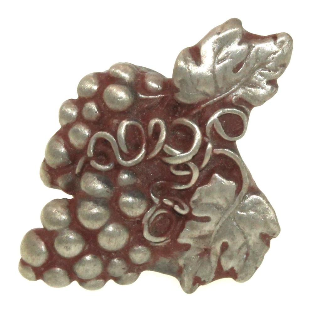 Anne at Home Grape Cluster Left Pewter with Cherry Wash 2″ Cabinet Knob 328-137