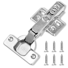 HBL’ 50 Pack Soft Close Cabinet Hinges European Kitchen Full Overlay, Silver