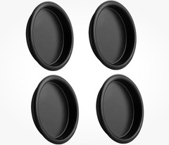 HOMOTEK 4 Pack Closet Door Finger Pull 2-1/8”, Easy Snap in 4 Pack, Black