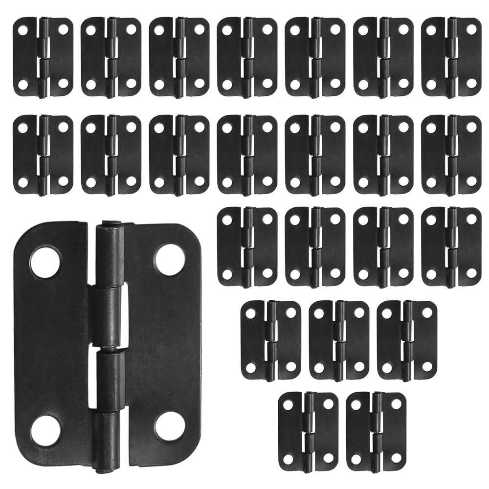 24pcs 1″x3/4″ Black Butt Hinges Cabinet Door Hinges Jewelry Box Small Box