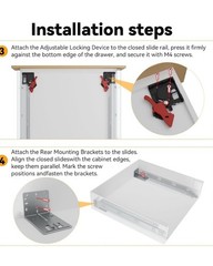 Soft Close Bottom Mount Drawer Slides 21 Inch Rails with Rear mounting Bracket..