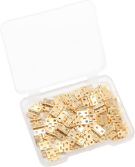 60 Pcs 10mmx8mm / 0.39″ x 0.31″ Gold Mini Hinges, 0.4 Inch Solid Brass Folding B