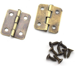 Mini Retro Metal Hinges 30 Pcs Antique Jewelry Box Hinges with Screws for Gift C