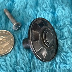 2 NOS Vintage 60s Ajax 847 1 3/8″ Round Pewter Gray English Knob Pulls