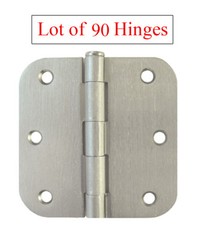 90 Satin Nickel 3.5″ X 3.5″ w 5/8″ Radius Round Corner Door Hinges Interior 3 in