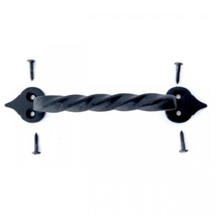 10 Piece Twisted Black Wrought Iron Cabinet Door Drawer Pull 5 7/8″ Total Length