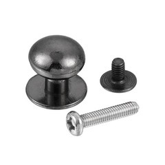 24pcs 12mm Head Dia Round Knobs Pull Handle Zinc Alloy Black