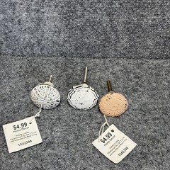 Distressed White/Brown Starfish Cabinet/Drawer Screw On Knobs/Pulls Lot Of 3 Mix