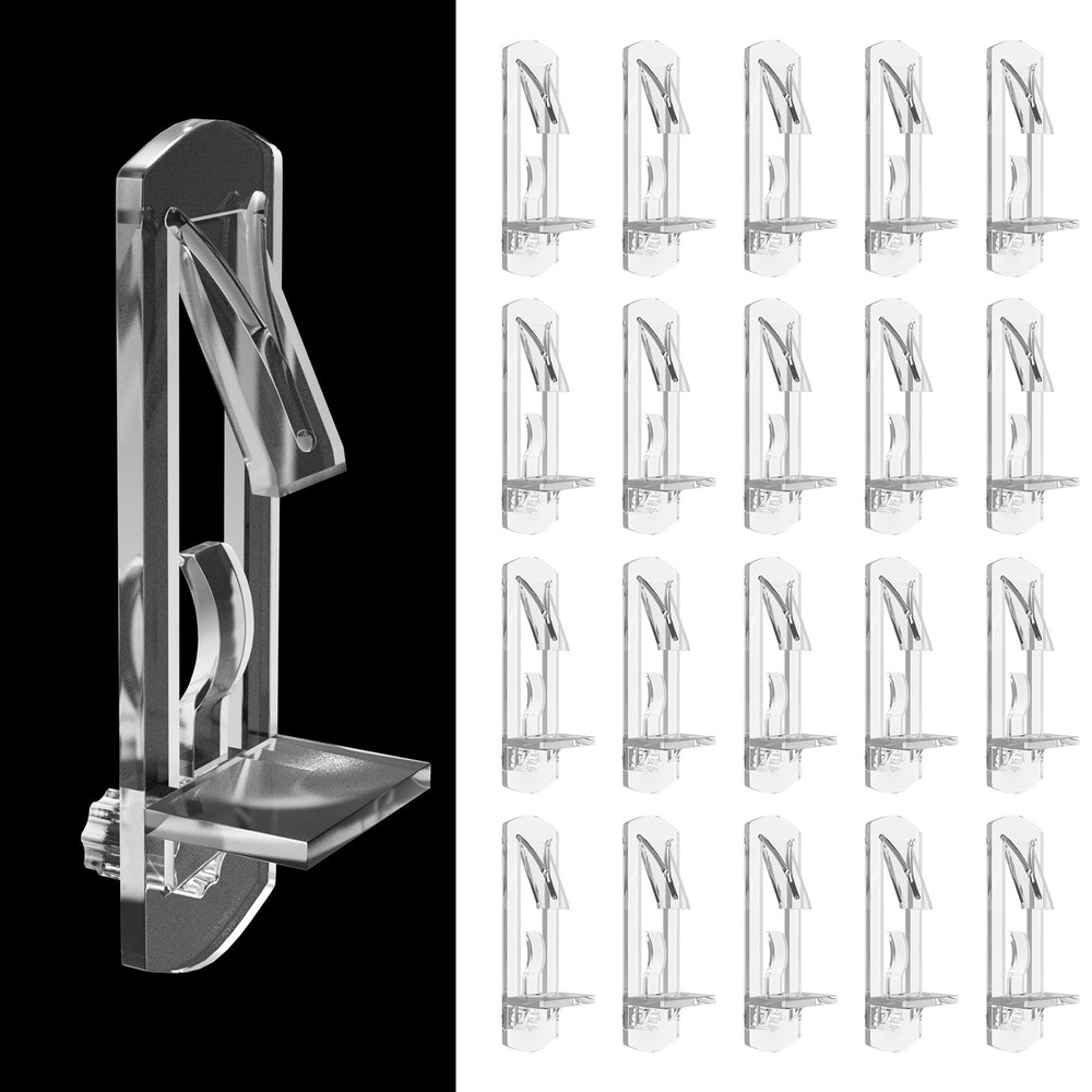 20 PCS Transparent Shelf Support Column Pin SelfLocking 6mm 3/4 Inch Shelf