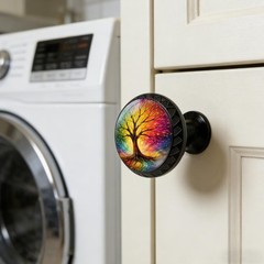 4 Pack Rainbow Tree of Life Kitchen Cabinet Knobs Acrylic Round Drawer Pulls …