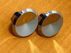Lot of 2 Hyer MCM 1.5″ Round Concave Chrome Hardware Drawer Pulls Knobs