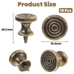 Trinkrittey 10pcs Mini Antique Self-Tapping Drawer Knobs 0.59×0.79
