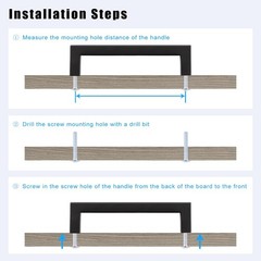 10 Pack 3.5″ Matte Black Cabinet Handles – Modern Drawer Pulls, Stainless Steel,
