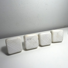 White Drawer Knob Hardware Pull Cabinet Stone 1.5″ Wide Large Marble Square Lot