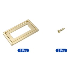 4 Pcs Flush Pull Handle, 2.5 Inch Hole Center Recessed Furniture Grip, Gold