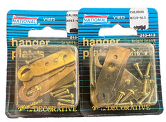 New 2-pack 4/pc National Hardware N213-413 9/16″ x 2″ Brass hanger plates