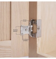 DecoBasics 1/2 Overlay Cabinet Hinges Wrap Self Close Satin Nickel 25 Pairs
