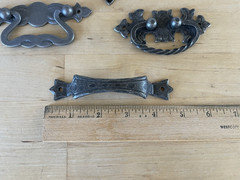 Hager 1 Curved 2 Rustic Ring Pull Handles 1 Knob Forged Iron 4 Arthur Weber Zinc