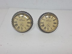 Pair Of Clock Watch Face Drawer Knob Pull White Black Roman Numerals Paris
