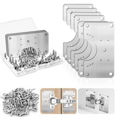 6 Pcs Cabinet Hinge Repair Kit, Stainless Steel Cabinets Hinge Repair Plate B…
