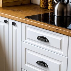 2-1/2 Inch（64mm） Hole Center Matte Black Heavy Duty Solid Cabinet Cup Pulls,B…