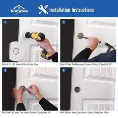 HOMOTEK 4 Pack Closet Door Finger Pull 2-1/16”, Easy Snap in Installation, Sa…