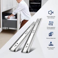 Probrico 6 Pairs 12 Inch Soft Close Drawer Slides, Ball Bearing Full Extension D