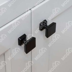 Solid Matte Black Cabinet Handles Pulls Knobs Kitchen Bathroom Drawer Square