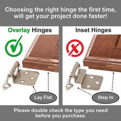 Cabinet Hinges Brushed Nickel for Kitchen Cabinets Doors (25 Pair -50 Pcs) -1/2″